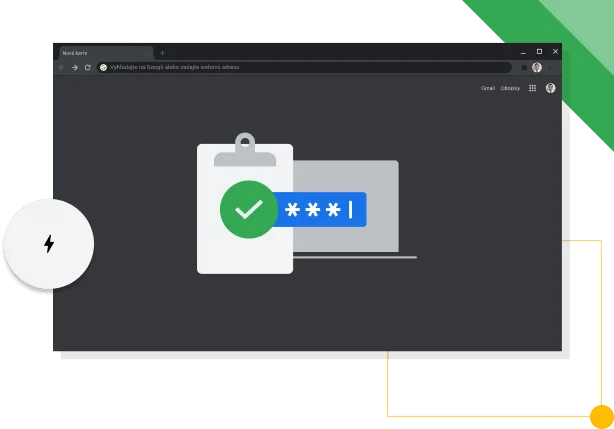 Okno prehliadača Chrome v tmavom režime zobrazujúce ikonu produktivity Googlu.