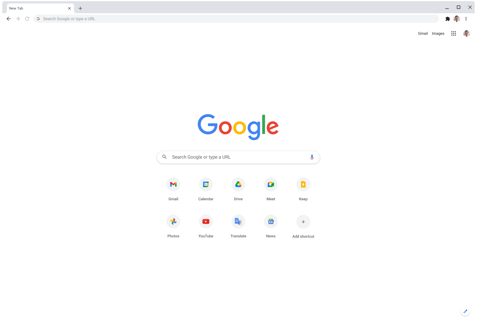 Okno prehliadača Chrome so stránkou google.com.