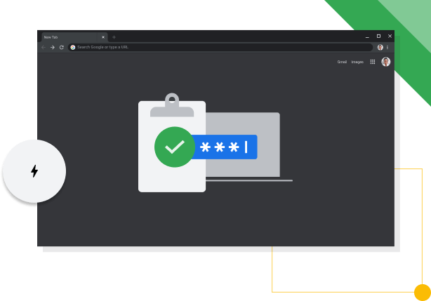 Okno prehliadača Chrome v tmavom režime zobrazujúce ikonu produktivity Googlu.