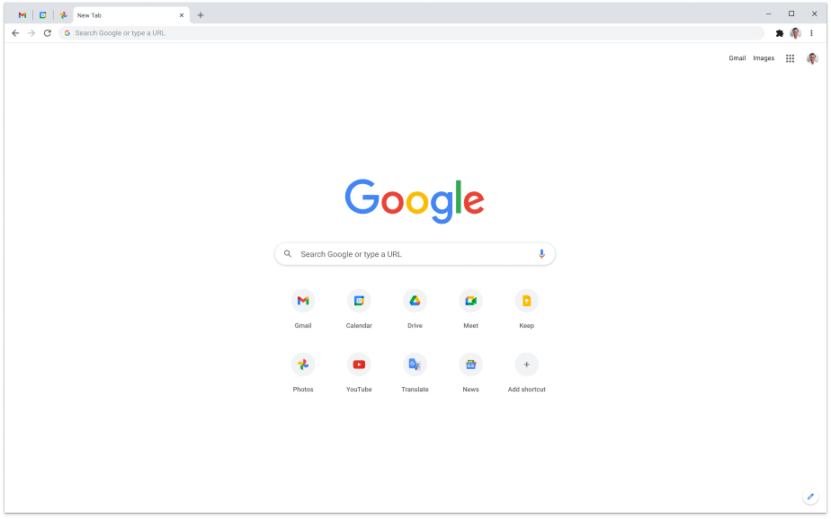 Laptop zobrazujúci domovskú stránku Google.com.