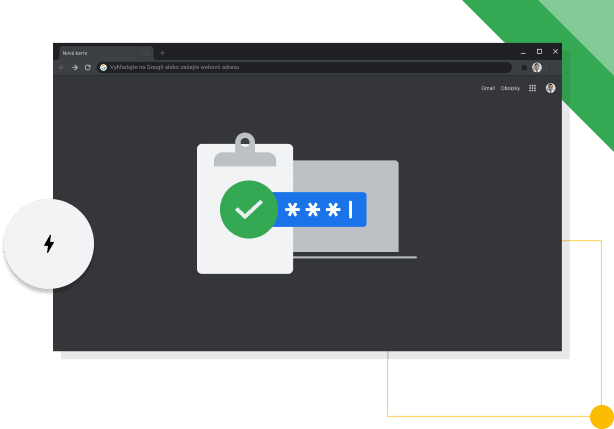 Okno prehliadača Chrome v tmavom režime zobrazujúce ikonu produktivity Googlu.
