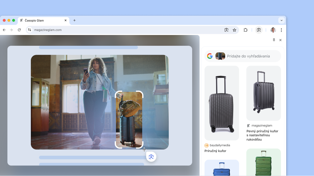 Google Lens na stránke výrobku.